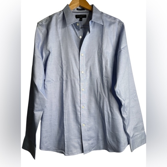 Banana Republic Men’s Sky Blue Dress Shirt – Non-Iron, Untucked Fit, 100% Cotton - Picture 1 of 6